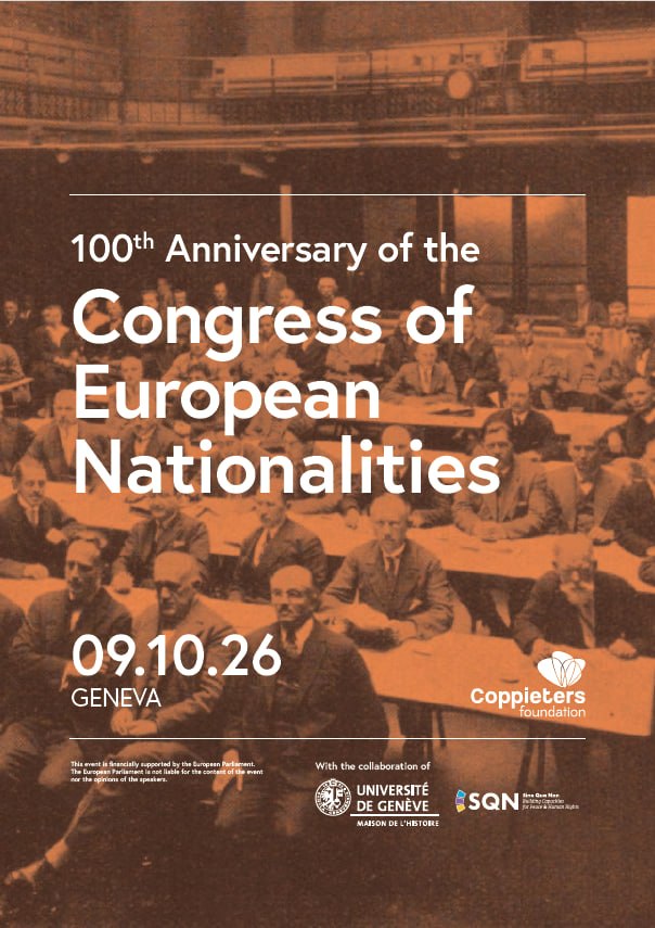 Europako Nazionalitateen Kongresuaren 100. urteurrenaren kartela, Geneva 2026